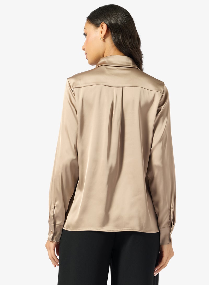 جس قميص بأكمام طويلة مزين بالترتر مارغريت - Image 2